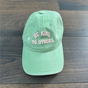 Green Cap with Pink Embroidery